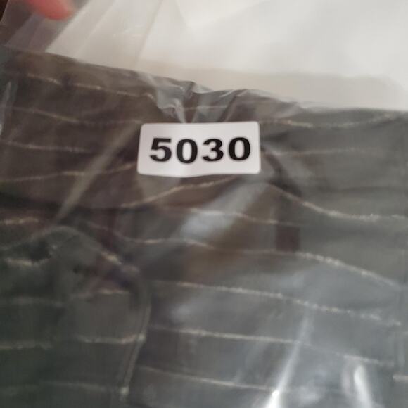 Pure Jill Linen Tunic Shirt Womens Small Green Stripe Long Sleeve Button Front - Picture 7 of 7